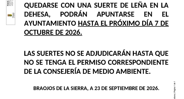 Bando: Suertes de leña 2026