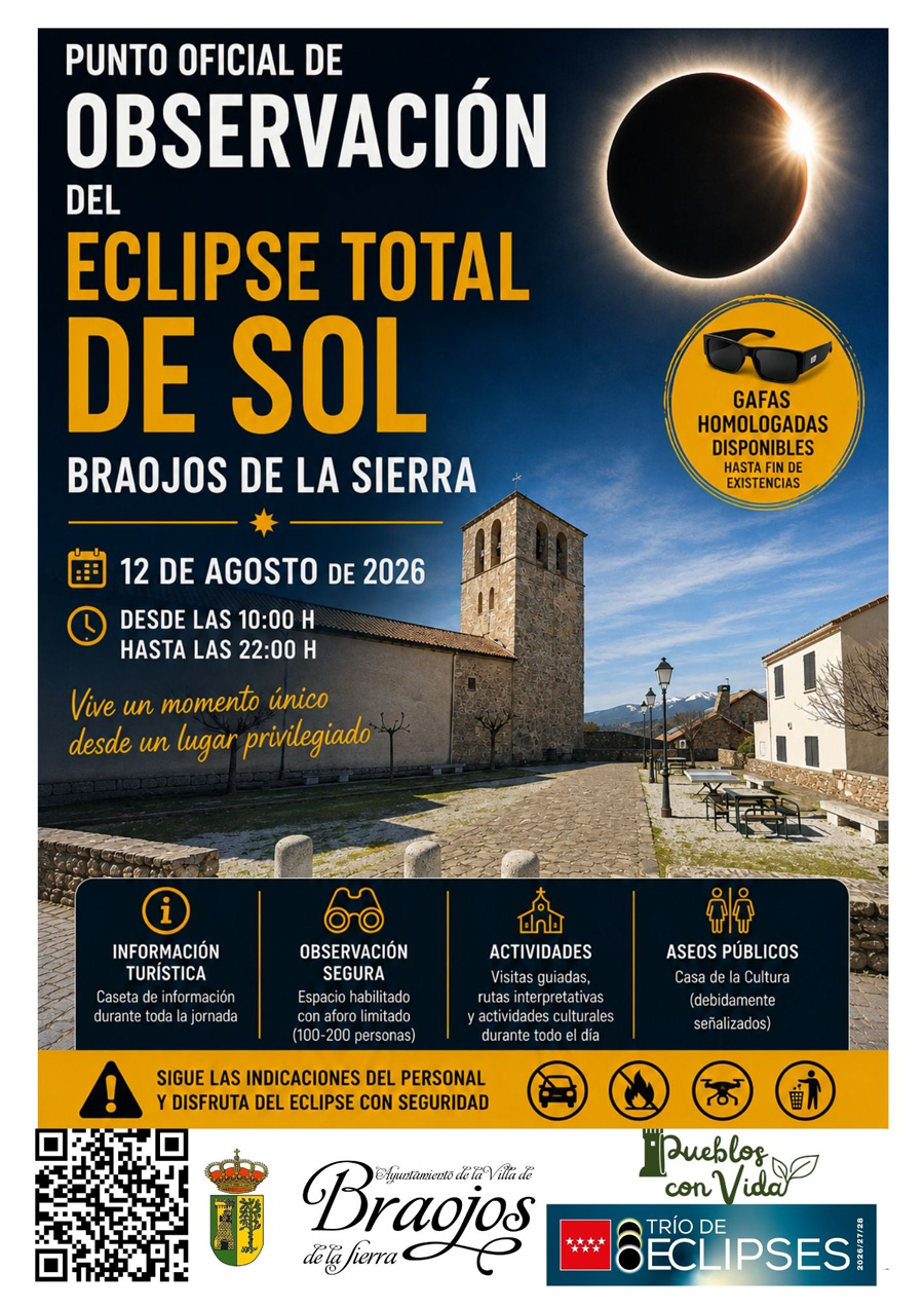 Cartel eclipse Braojos agosto 2026